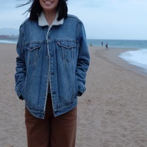 Levi’s Sherpa Trucker Jacket — Divided Blue color